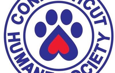 CT Humane Society logo that includes paw print made out of an upside down blue and red heart.