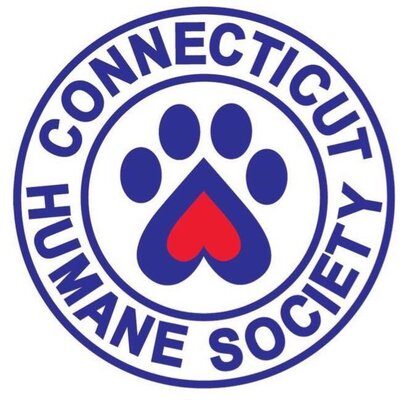 CT Humane Society logo that includes paw print made out of an upside down blue and red heart.