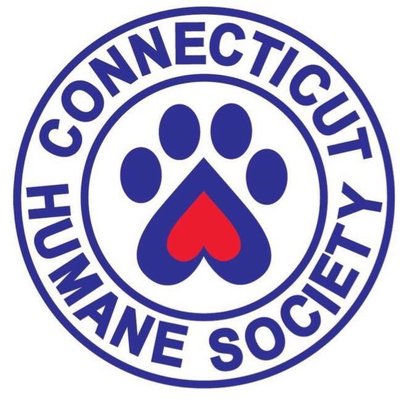 CT Humane Society logo that includes paw print made out of an upside down blue and red heart.