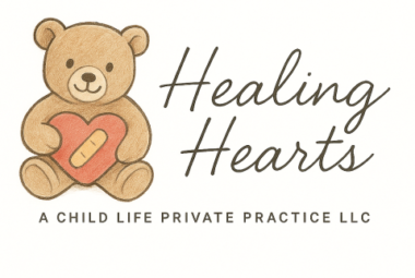 Hearing Hearts Private Practice logo with a cartoon teddy bear holding a heart